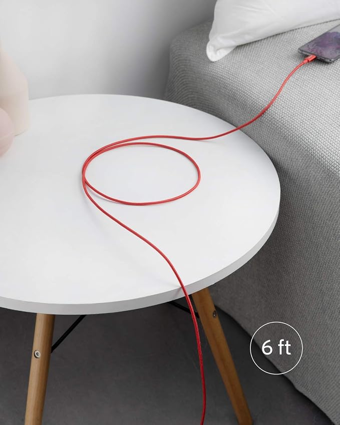 Anker USB C to USB C Cable, 60W Fast Charging Cable (2-Pack, 6 ft, Red) | For iPhone 17 Series, iPad mini 6, and More - Image 6