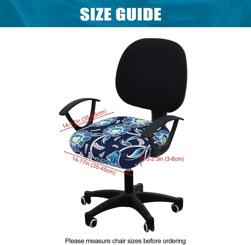 Smiry Stretch Printed Office Computer Desk Chair Seat Covers - Image 4