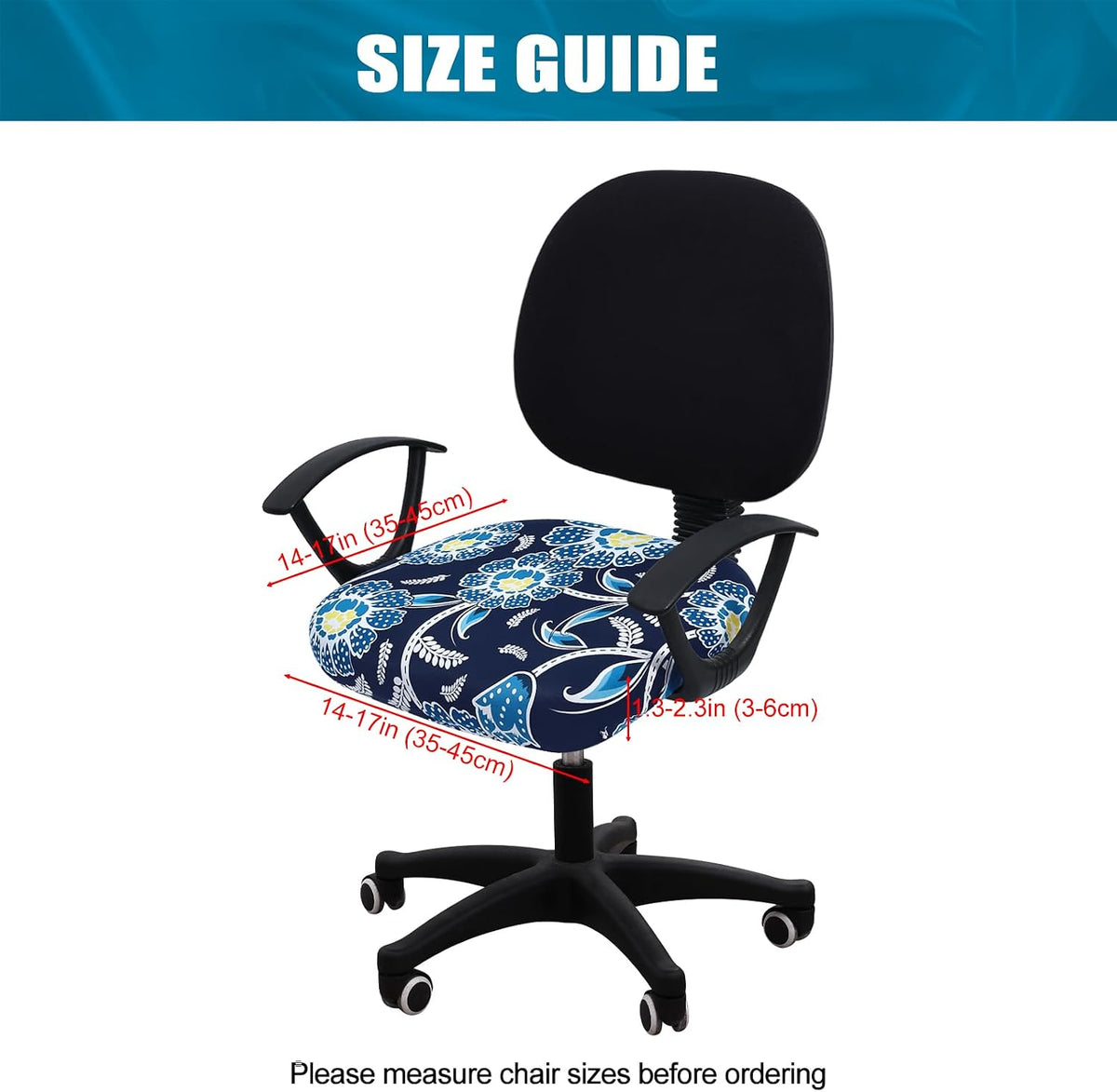 Smiry Stretch Printed Office Computer Desk Chair Seat Covers - Image 4