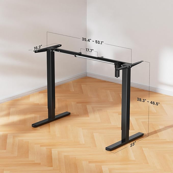 ErGear Electric Standing Desk Legs for 39.4-63.3 inch Desktops, 176 lbs | 4 memory settings,28.3-46.5 inch height range,quiet 55 dB operation,anti-collision,DIY desk frame setup,Easy Assembly,Black - Image 3