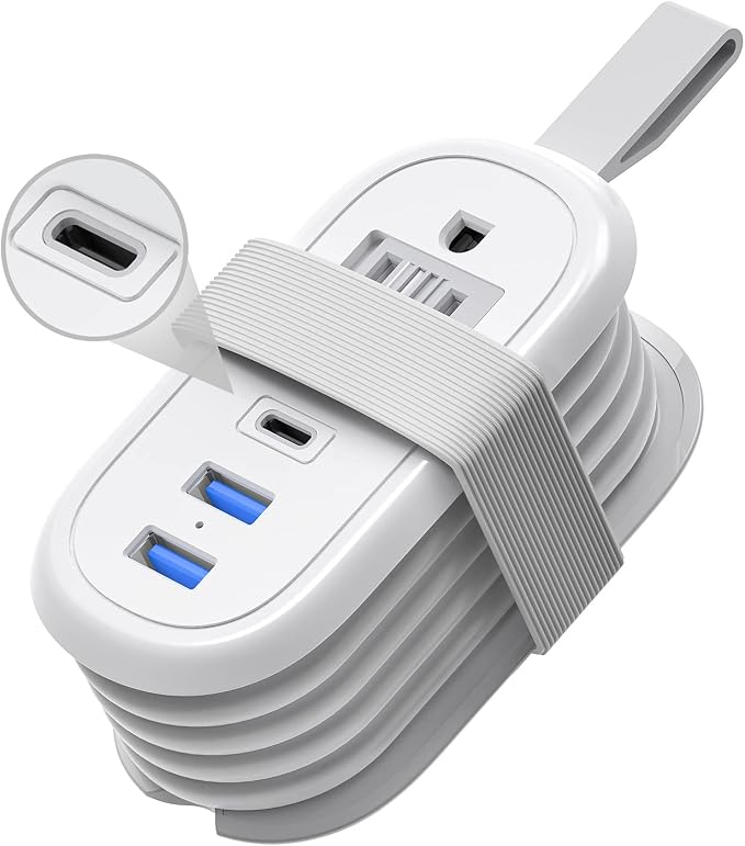 BEVA PD20W Travel Power Strip, 4FT Extension Cord, 2 Outlets 3 USB Ports | PD20W Fast Charging Travel Extension Cord with USB-C Ports for Cruise Ships, Dorm, Hotel, Travel Essentials by BEVA