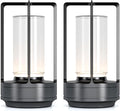 Rechargeable Cordless Small Metal Table Lamp, Stepless Dimming, 3-Color | Set of 2, 2600mAh Battery, Portable LED Desk Light, Cute, Suitable for Indoor/Outdoor/Restaurant/Bedroom/Bar/Coffee/Camping by HAPYGILightings