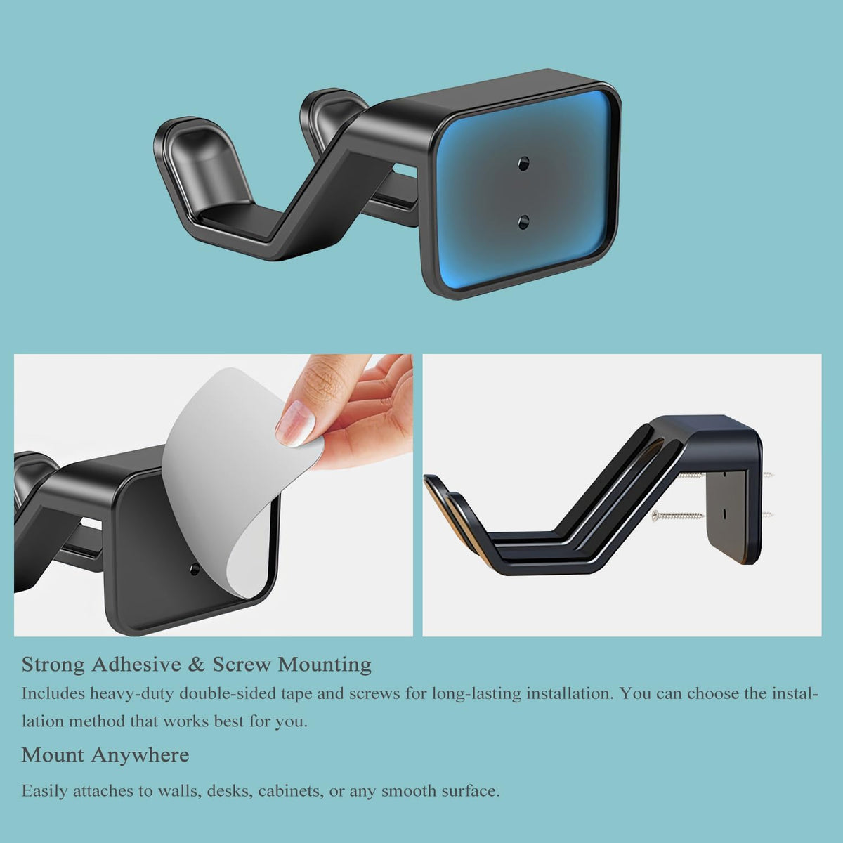 4PCS Controller Holder Wall Mount Headset Holder by Adhesive Screw - Image 5