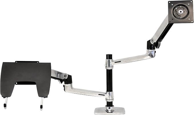 Ergotron – LX Vertical Stacking Dual Monitor Arm, VESA Desk Mount – for 2 Monitors Up to 24 Inches, 7 to 20 lbs Each – Polished Aluminum - Image 8