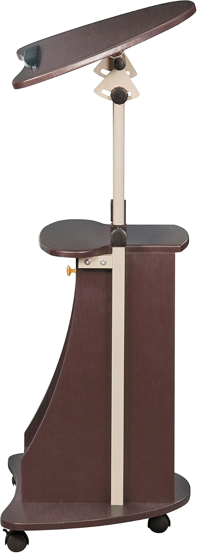 Techni Mobili Sit-to-Stand Rolling Adjustable Storage Medical Laptop Computer Cart, Chocolate, B005 | Adjustable height rolling laptop cart with storage, open shelf, wheels, sit‑to‑stand ideal for podium office medical use - Image 9
