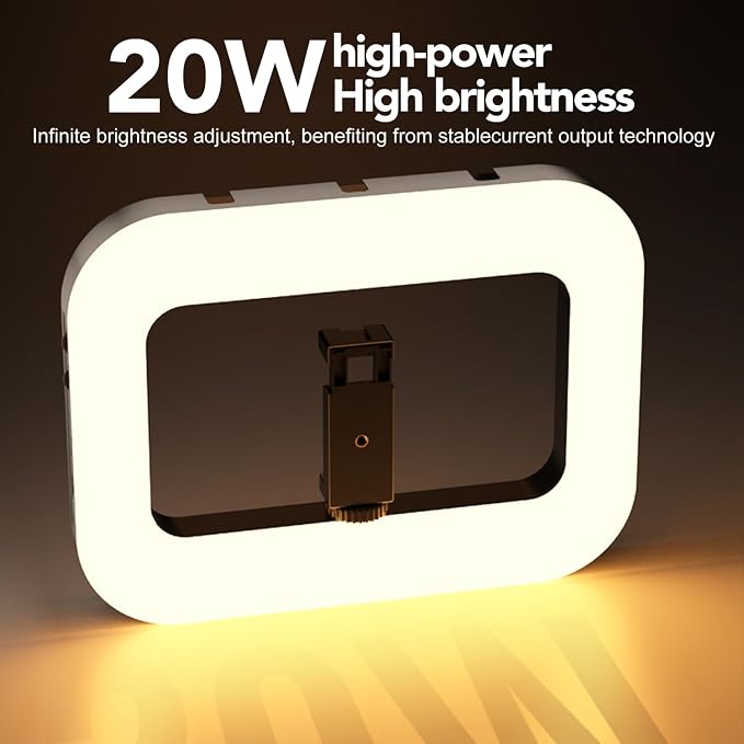 Smartphone Ring Selfie Light Kit Handheld LED Mobile Video Stabilizer Fill Lighting Rig Lights Built-in 8000mAh Battery Rechargeable for Phone Camera, YouTube, TIK tok Video Recording, Make up - Image 3