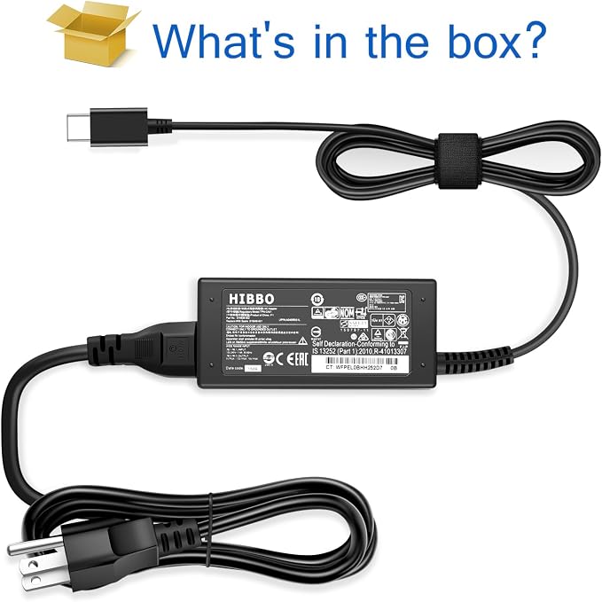 USB C Laptop Charger Chromebook Charger Compatible with HP Power Adapter | For HP, Lenovo, Dell, Acer, Asus, Samsung, Google Type C 45W Universal Power Adapter - Image 5