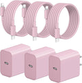 iPhone Fast Charger 3+3Pack 20W USB C Wall Charger with 6FT Fast Charging Cable Compatible with iPhone 14/13/12/11/Pro/Pro Max-Pink by STAMISH