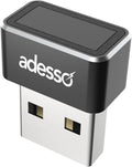 Adesso USB Fingerprint Reader Windows Hello Compatible Built-in Biometric Security AES256 Encryption Made in Taiwan TAA Compliant AFP-100-TAA by Adesso