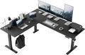 Agilestic L Shaped Electric Standing Desk Adjustable Height, 75 Inch, Black | Electric Height Adjustable, Spacious Corner Desktop, Sturdy Steel Frame, Memory Presets, 176 lbs, Splice Board by Agilestic