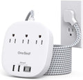 15 Ft Long Extension Cord, 22.5W/4.5A Cruise Ship Flat Plug Power Strip | 3 Outlets 4 USB Ports (2 USB C),Power Strip No Surge Protection for Cruise Ship, Home Office Dorm Room Travel Essentials by OneBeat