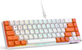 GEODMAER 65% Gaming Keyboard, LED Backlit Mini Wired Keyboard, Ultra-Compact Anti-Ghosting No-Conflict 68 Keys Membrane Gaming Wired Keyboard for PC Laptop Windows Gamer(White-Orange) by GEODMAER