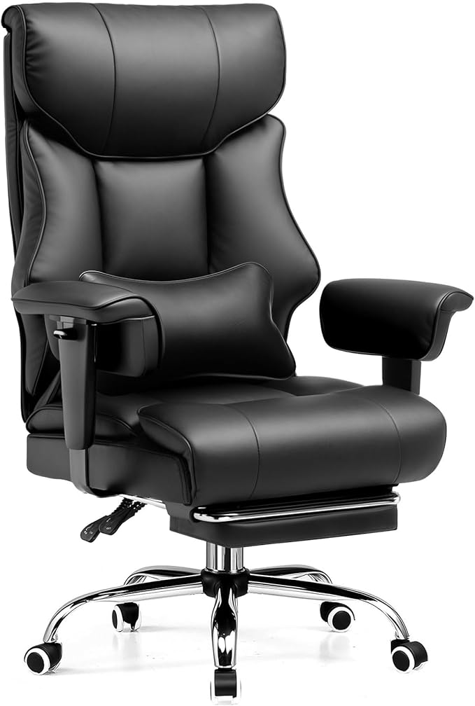 GTPLAYER Big and Tall Gaming Chair 400lbs Heavy Duty Office Chair with Foot Rest & Ergonomic Pocket Spring Cushion, High Back Lumbar Support for Lower Back Pain Relief, Ergo Black by GTPLAYER