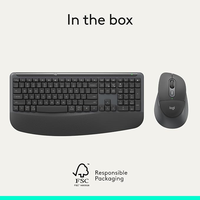 Logitech Signature Comfort Plus MK880 Wireless Keyboard and Mouse- Graphite | Full-size, palm rest, silent clicks, Bluetooth connectivity, compatible with Windows and macOS - Image 16