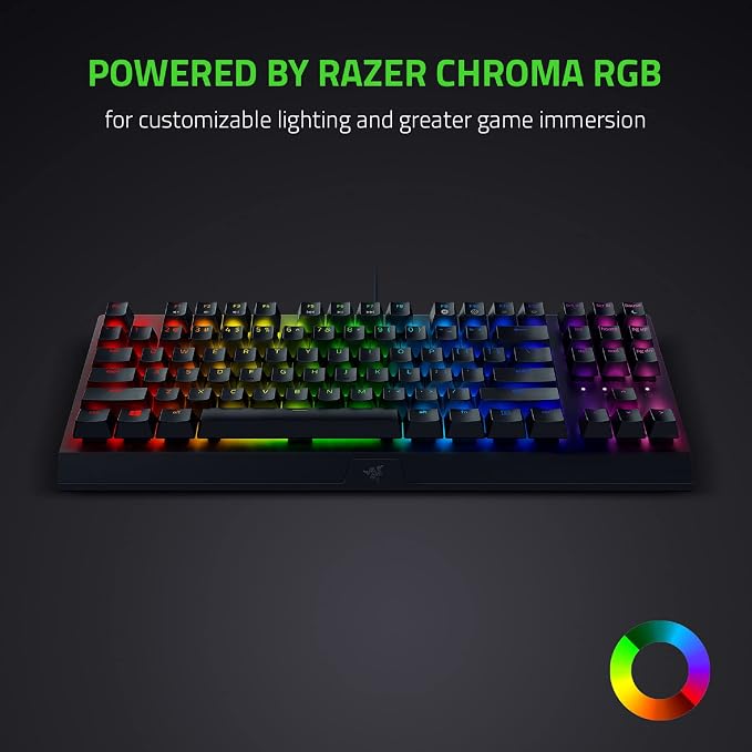 Razer BlackWidow V3 Tenkeyless TKL Mechanical Gaming Keyboard: Green Mechanical Switches - Tactile & Clicky - Chroma RGB Lighting - Compact Form Factor - Programmable Macros - Image 3