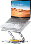 Lamicall Adjustable Laptop Stand for Desk 360° Rotating Base for 10-17.3'' | Aluminum Laptop Riser, Ergonomic Computer Stand Foldable Protable fits MacBook Neo Air Pro Dell HP Lenovo Office Home Sliver by Lamicall