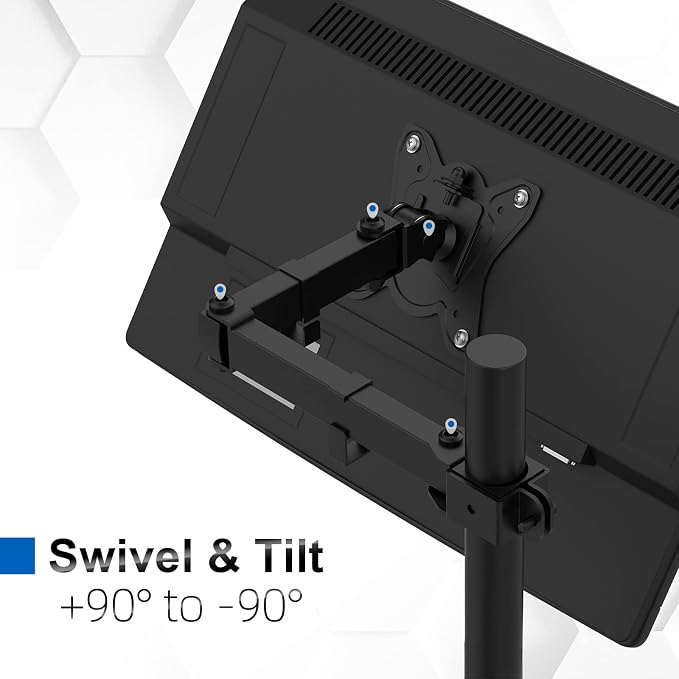 GRIFEMA Monitor Mount for 13-32 in, Single Monitor Arm, Up to 22 Lbs | Full Motion Adjustable Height, 360° Rotate, Tilt, Swivel, Easy Install, VESA 75/100 mm, Monitor Stand for Home Office Gaming - Image 3