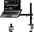 WALI Laptop Desk Mount for 17 inch Notebook, Adjustable Single Monitor Arm with Laptop Holder for 32 inch Screen, Laptops Stand with Ventilated Tray, Up to 22 lbs, (M00LP), Black by WALI