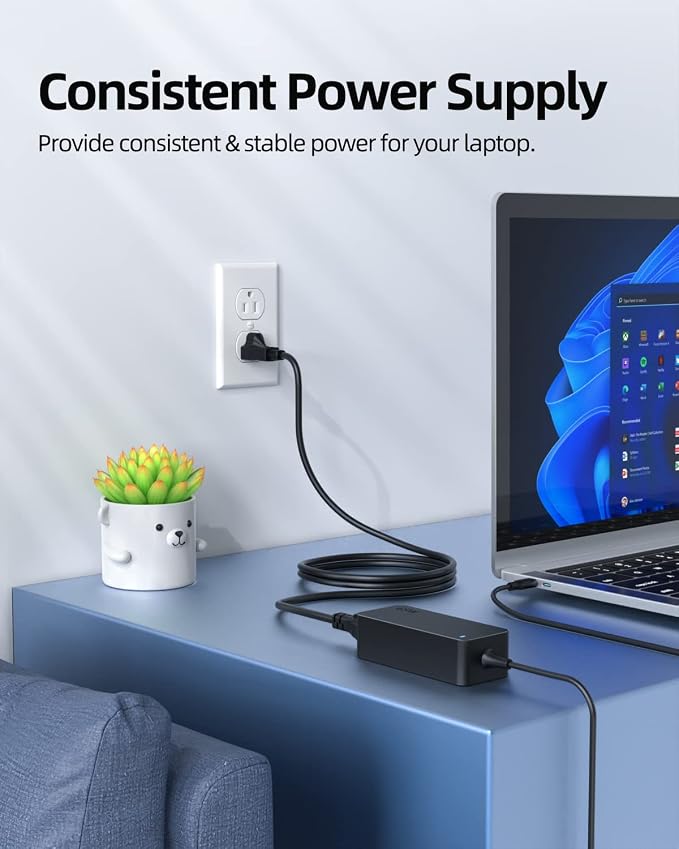 Superer 65W USB C Laptop Charger for Lenovo ThinkPad X1 Carbon T16 T14 T14s T15 E14 E15, Yoga 6 7, IdeaPad Slim 3 5, Chromebook C330 S330, Thinkbook 13s 14 15 16 - Type C AC Adapter Power Supply - Image 7
