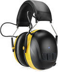 Kalence Bluetooth 5.4 Hearing Protection with 120H Working Time, Rechargeable Bluetooth Ear Protection Headphones, 30dB Safety Earmuffs for Lawn Mowing, Workshops, Construction, Snowblowing, Yellow by Kalence