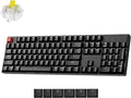 Keychron K10 Version 2 Full Size 104 Keys Bluetooth Wireless Mechanical Gaming Keyboard for Mac Windows Super Banana Switch White LED Backlight/USB C Wired Computer Keyboard by Keychron