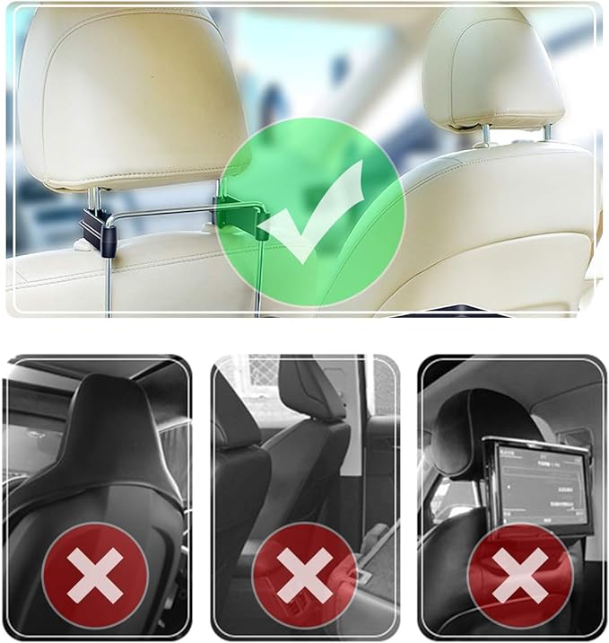 2 in 1 Car Steering Wheel Tray / Back Seat Headrest Tray for Eating Food Drink and Writing Laptop Work, XERGUR Black Car Desk - Image 4