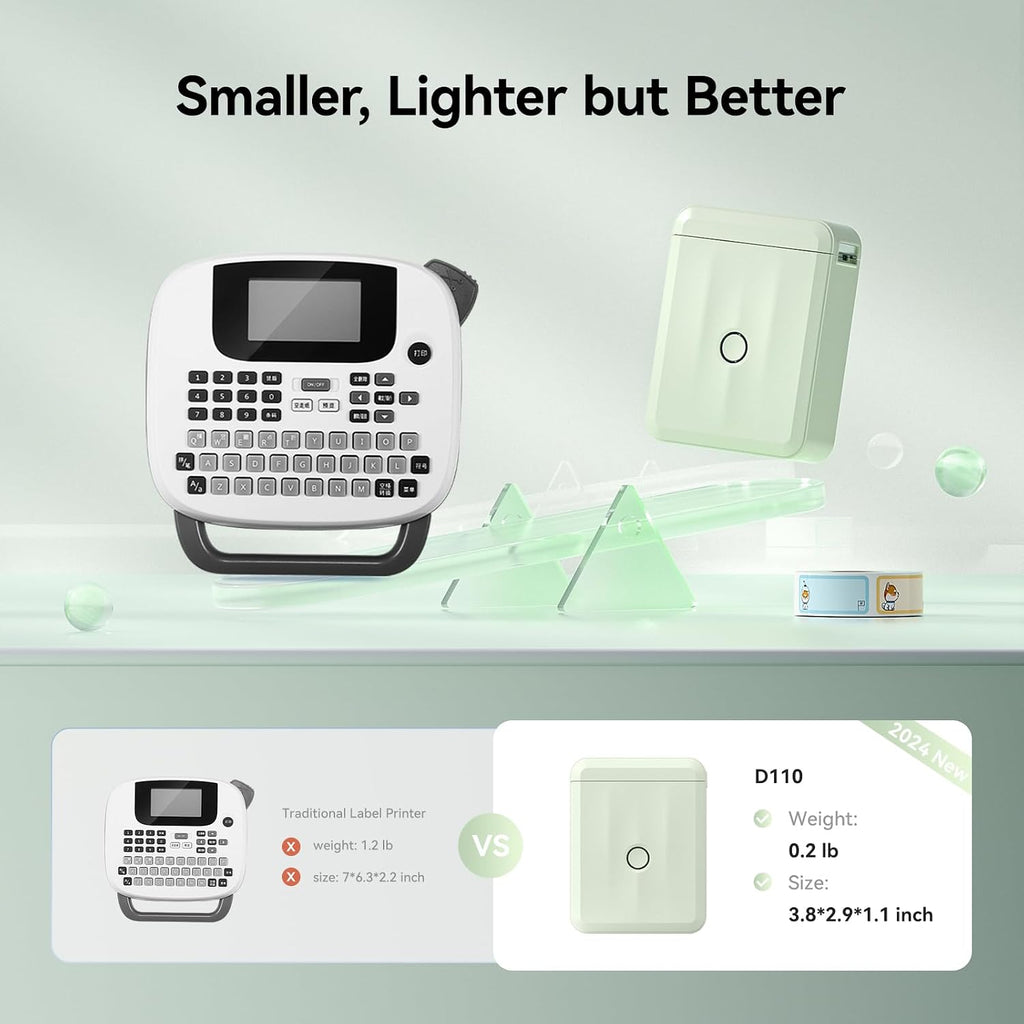NIIMBOT D110 Label Maker Machine with Tape, Bluetooth Label Printer, Green - Image 8