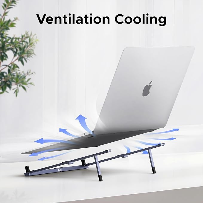 UGREEN Portable Laptop Stand, Foldable & Compact Aluminum Computer Stand Holder for Desk, Adjustable Ergonomic Laptop Riser for MacBook, Travel-Friendly for 10-17 Inch Laptops - Image 7