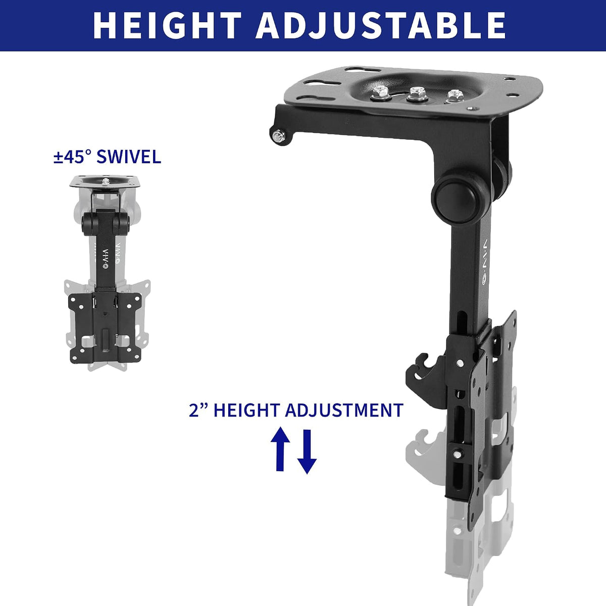 VIVO Black Fold-up Ceiling Mount for 13-27 in Flat Screens, MOUNT-M-FD27 - Image 4