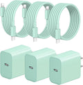 iPhone Fast Charger 3+3Pack 20W USB C Wall Charger with 6FT Fast Charging Cable Compatible with iPhone 14/13/12/11/Pro/Pro Max-Green by STAMISH