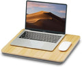 ZEAPTAC Portable Lap Laptop Desk with Pillow Cushion, Fits up to 15.6 inch Laptop, Lap Stand for Bed & Couch & Carpet, Book Tablet/Drawing Board/Computer Laptop Stand - Light Brown Wood by ZEAPTAC
