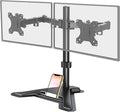 MOUNT PRO Dual Monitor Stand, Free-Standing Full Motion Monitor Desk Mount Fits 2 Screens up to 27 inches,17.6lbs with Height Adjustable, Swivel, Tilt, Rotation, VESA 75x75 100x100, Black by MOUNTPRO