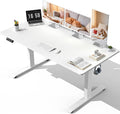 Veken 63" x 28" Super Large Standing Desk, Conference Room Tables, White | Height Adjustable Electric Computer Desk, Sit to Stand Up, Modern Workstation for Home Office, Writing, Gaming Study by Veken