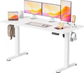 YESHOMY Height Adjustable Electric Standing Desk, 55 x 24 Inches Memory Home Office Sit Stand up Desk with Phone Holder and USB Charging Port, White by SearchallYESHOMY