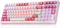 Aula F99 Pink Mechanical Keyboard,Wireless Gaming Keyboard Creamy | Tri-Mode BT5.0/2.4GHz/USB-C Computer Keyboard,Hot Swappable Custom Full Size Keyboard,Strawberry Mint Switch Creamy Sound by LEOBOG