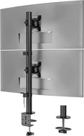 BONTEC Vertical Dual Monitor Desk Mount, 13-34", VESA 75x75/100x100mm | Full Motion Adjustability, Up to 22lbs per Arm, C Clamp and Grommet Mounting Options, Cable Management for Flexible Setup by BONTEC