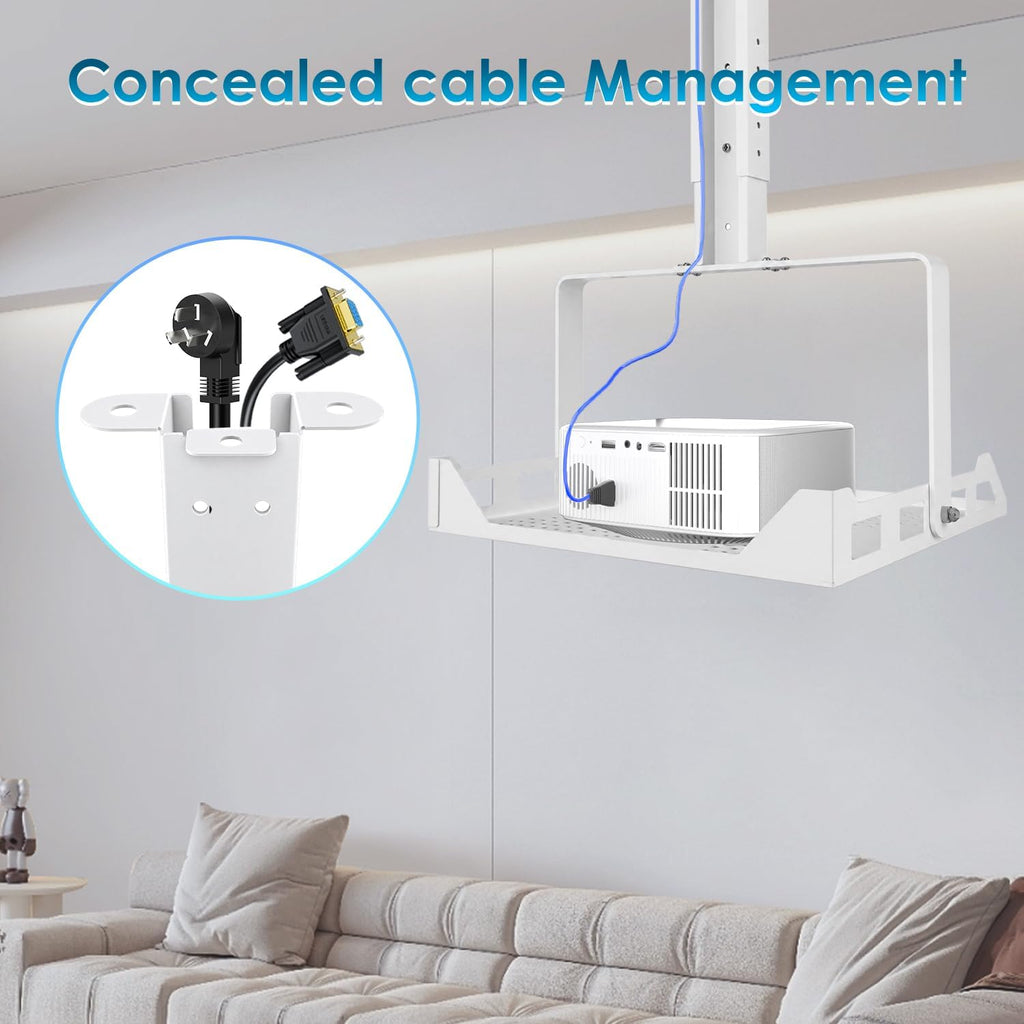 3 in 1 Projector Ceiling Mount with Tray, Height Adjustable, 90° Tilt - Image 5