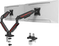 Fydeamer Dual Monitor Arm for 17-35" Screens up to 24.2 lbs, Ergonomic Gas Spring Monitor Stand with Height Adjust, Tilt, Swivel & Cable Management, VESA Desk Mount with 2 Types of Installation, Black by Fydeamer