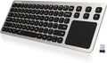 Arteck 2.4G Wireless Touch TV Keyboard with Easy Media Control and Built-in Touchpad Mouse Solid Stainless Ultra Compact Full Size Keyboard -Connected Computer, Smart TV, HTPC by ARTECK