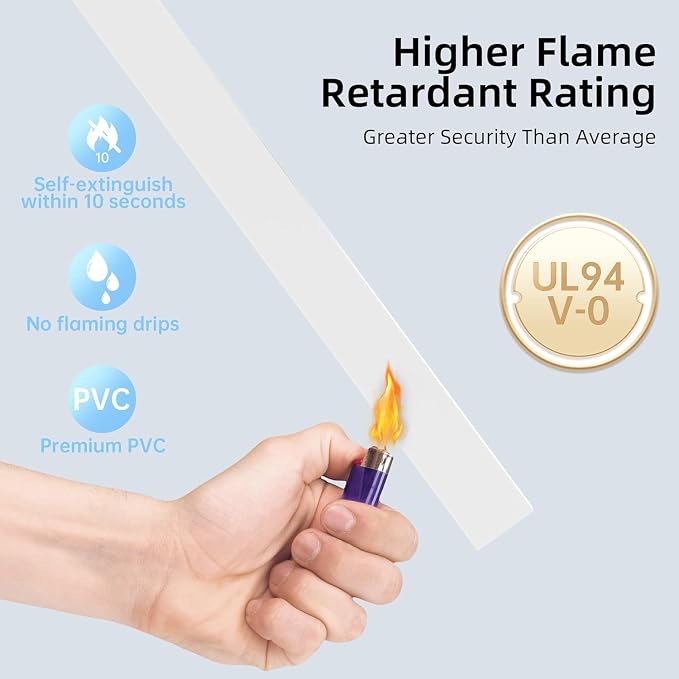 Delamu 57in Cord Hider, Cord Covers for 1 Wire, Paintable Cable Hider, Wire Covers for Cords on Wall, Wire Hiders for TV on Wall, Cable Cover Cable Management, W0.59in H0.40in - Image 7