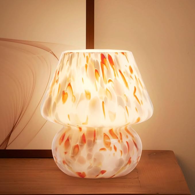 Mushroom Lamp Small Lamp Table Lamp for Bedroom, Desk Bedside Lamps for Living Room,Mushroom Decor Cute Mini Modern Mid Century Lamps for Night Stands,Aesthetic Home Deco (Flame Amber) - Image 7