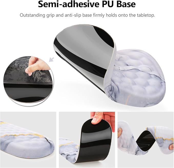Ergonomic Mouse Pad with Wrist Support and Keyboard Wrist Rest Set | Memory Foam Wrist Cushion, Non-Slip PU Base, Massage Design, Relieves Wrist Pressure for Work, Gaming & Office Use - Image 4