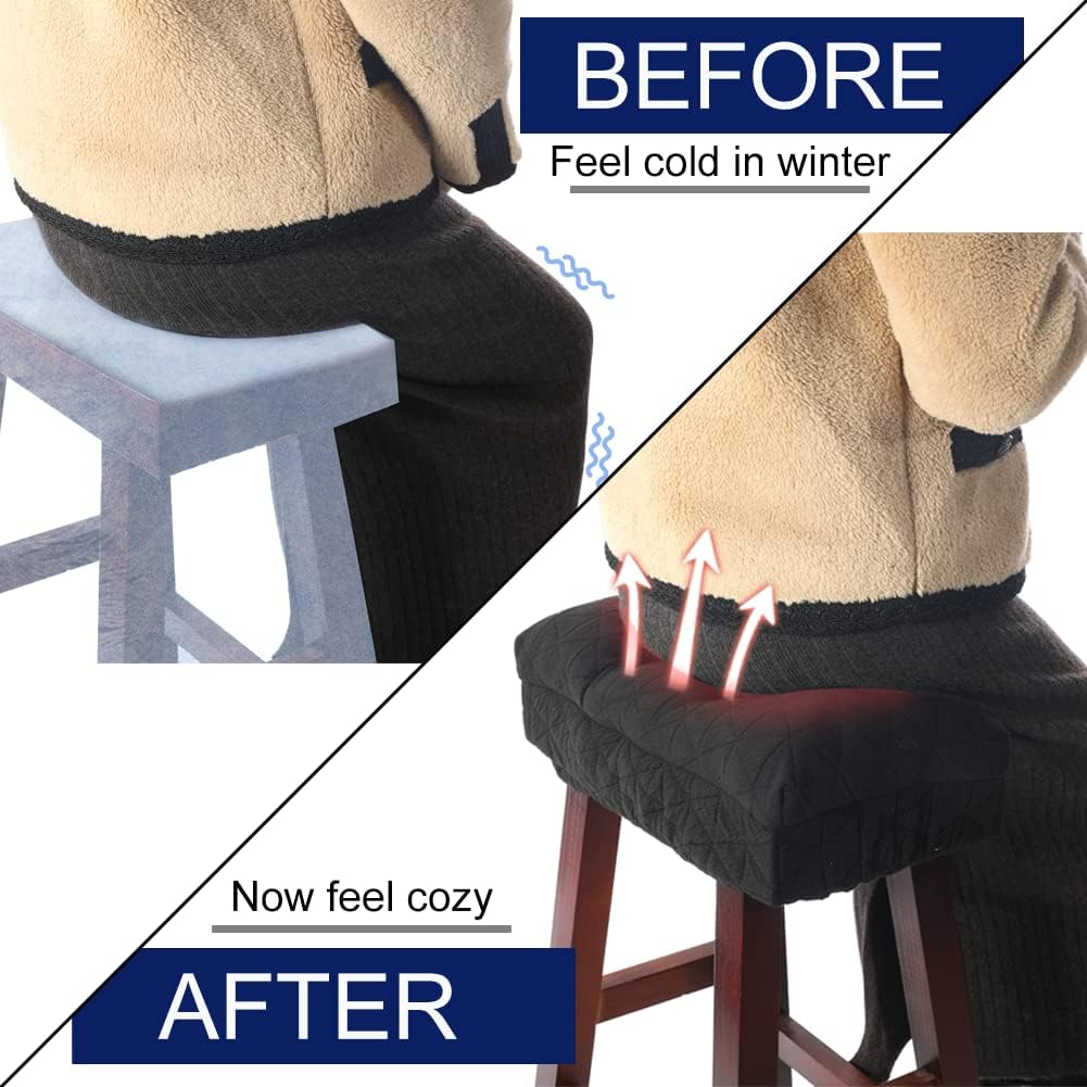BUYUE Saddle Stool Seat Cushion, Luxury Triangle Fashion Jacquard with Anti-Skid Silicone Bar Stool Cushion Padded (Black, Rectangular,1 Count) - Image 5
