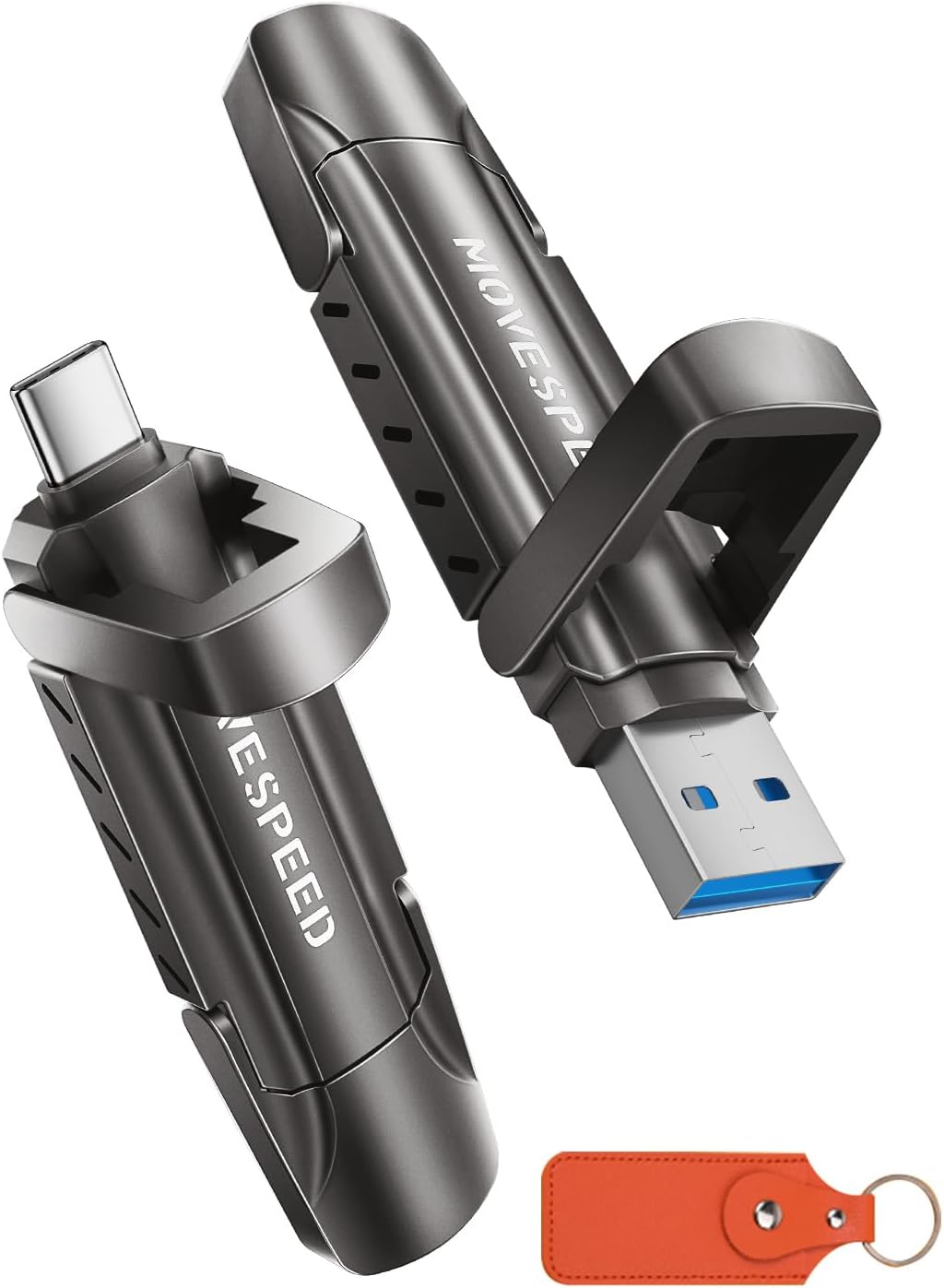 MOVE SPEED 1TB Flash Drive with 1000MB/s Read Write Speed, USB 3.2 Gen2+Type C Dual Port USB Flash Drives, Thumb Drive for iPhone 15, 16, 17 Series/MacBook/Android Phone/Audio etc(1 Pack) by MOVE SPEED