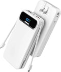 Nusyddy Portable Charger 20000mAh Fast Charging w/Built-in Wall Plug White | 22.5W Fast Charging, High Capacity, LED Display, Charge 5 Devices at once, TSA Approved, Compatible with iPhone/Samsung by NUSYDDY