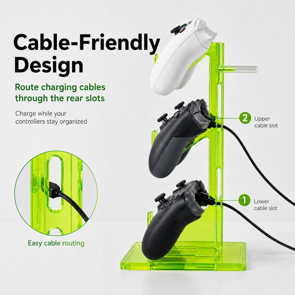 Aurora Green 2 Pack 3-Tier Controller Holder & Headset Stand for PS5, Xbox - Image 6