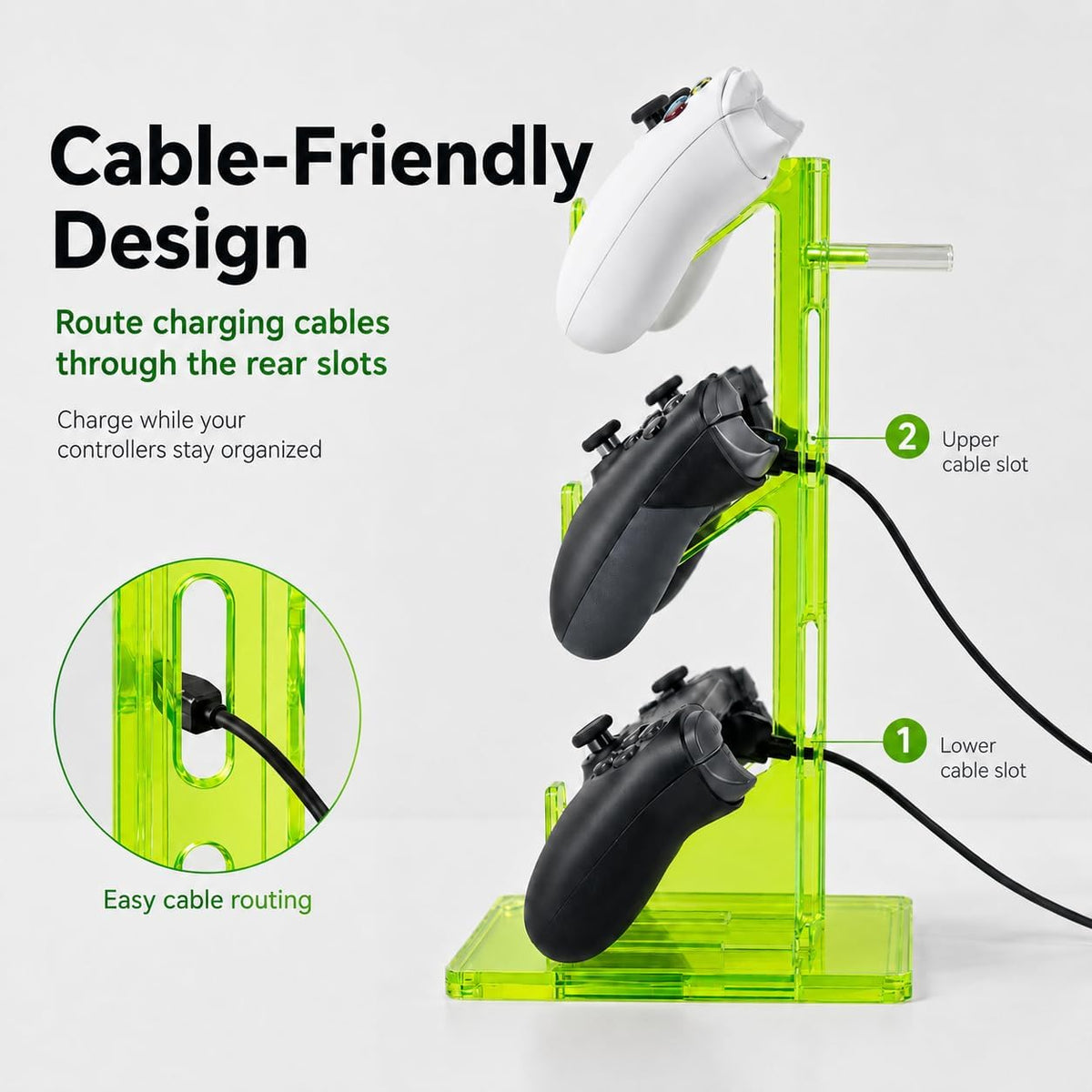 Aurora Green 2 Pack 3-Tier Controller Holder & Headset Stand for PS5, Xbox - Image 6