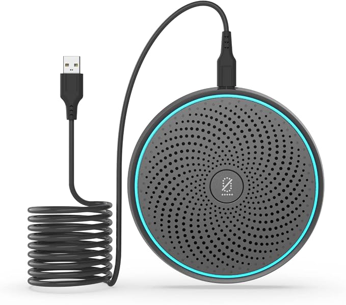 ANSTEN Conference USB Microphone, Omnidirectional Condenser PC Mic | Pick Up Voice 10ft for Video Conferencing Recording, Skype, Online Class, Court Report, Compatible with Mac OS X Windows by ANSTEN