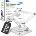 Uncaged Ergonomics Swivel Laptop Stand for Desk, Adjustable Computer iPad Stand for Desk w/ 360 Rotation, Portable Laptop Holder for Home Office Ergonomic Supplies (Graphite Gray) by UncagedErgonomics