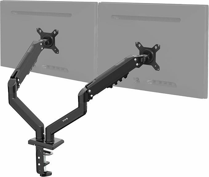 VIVO Aluminum Articulating Dual Monitor Arm for 13 to 30 inch Screens, Desk Mount Tension Spring Monitor Stand for 2 Screens, Black, STAND-V102O by Unknown